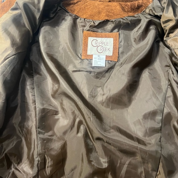 Cripple Creek Leather Jacket Rodeo Western Genuine Leather suede Fringe brown XL - Picture 9 of 16